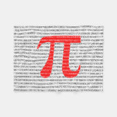 オリジナル赤数値π日数学記号 フリースブランケット (正面(横))