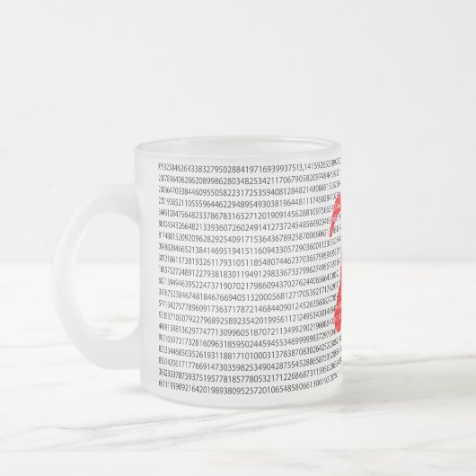 オリジナル赤数値π日数学記号 フロストグラスマグカップ (左)