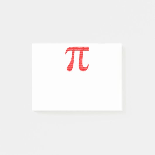 オリジナル赤数値π日数学記号 ポストイット (正面)
