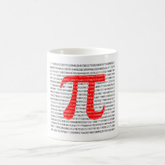 オリジナル赤数字円周率の日数学記号 コーヒーマグカップ