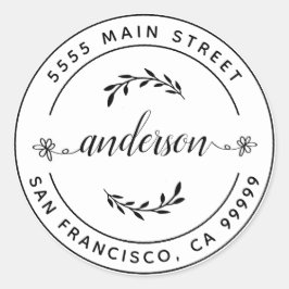 オリジナル返信住所 クラシック ラウンド クラスを作成 ラウンドシール