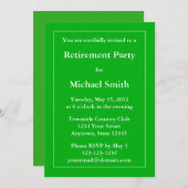 オリジナル退職パーティー招待状 - ミディアムグリーン 招待状 (正面/裏面)