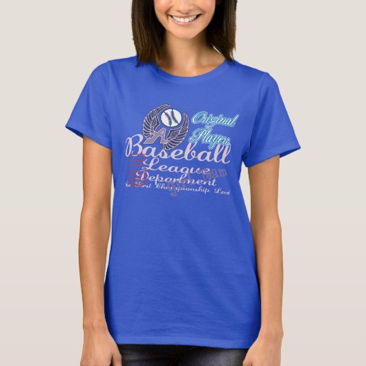 オリジナル選手の野球女子チーム Tシャツ (正面)