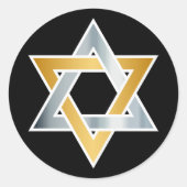 オリジナル金ゴールド銀星ダビデのシンボル ラウンドシール (正面)