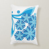 オリジナル青い花 アクセントクッション (裏面(縦))