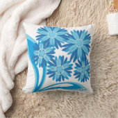 オリジナル青い花 クッション (ブランケット)