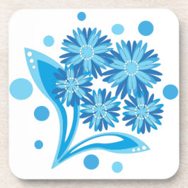 オリジナル青い花 コースター