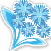 オリジナル青い花 シール (正面)