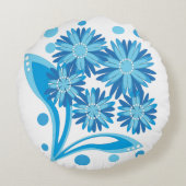 オリジナル青い花 ラウンドクッション (裏面)