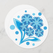 オリジナル青い花 招待状 (正面/裏面)