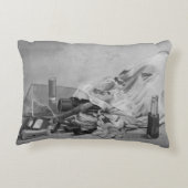 オリジナル静止写真のヴィンテージ構成バッグ アクセントクッション (裏面)