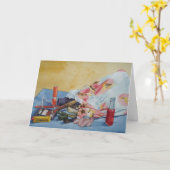 オリジナル静止写真のヴィンテージ構成バッグ カード (黄色い花)