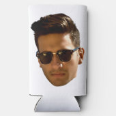 オリジナル顔カットアウト独身最後のパーティー誕生日 スリム缶クーラー (裏面)