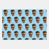 オリジナル顔カットアウト独身最後のパーティー誕生日 ラッピングペーパーシート (正面2)