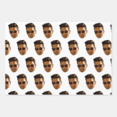 オリジナル顔カットアウト独身最後のパーティー誕生日 ラッピングペーパーシート (正面)