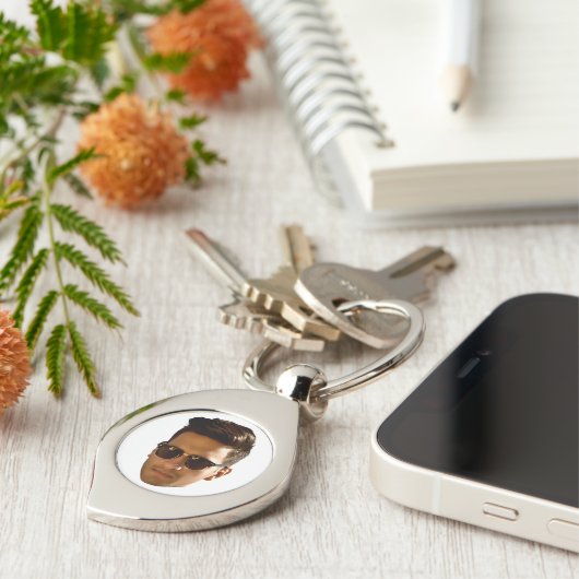 オリジナル顔カットアウト独身最後の夜会 誕生日 キーホルダー (側面)