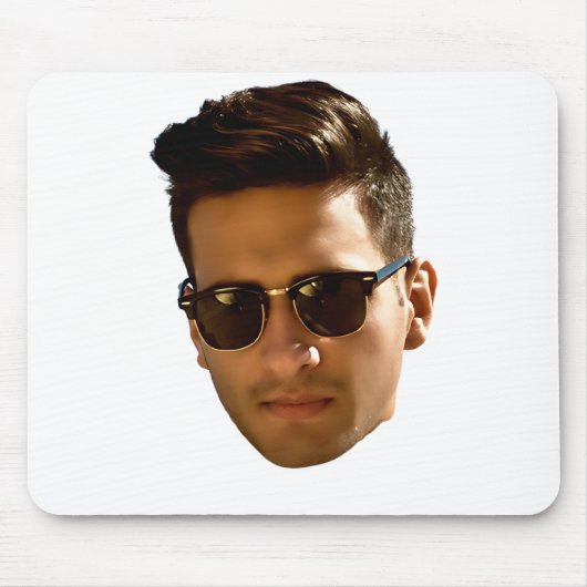 オリジナル顔カットアウト独身最後の夜会 誕生日 マウスパッド (正面)