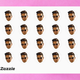 オリジナル顔カットアウト独身最後の夜会 誕生日 ラウンドシール