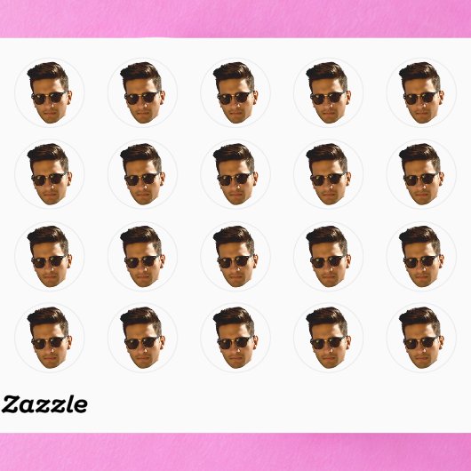 オリジナル顔カットアウト独身最後の夜会 誕生日 ラウンドシール