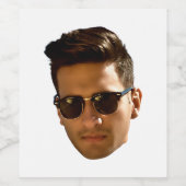 オリジナル顔カットアウト独身最後の夜会 誕生日 ワインラベル (シングルラベル)