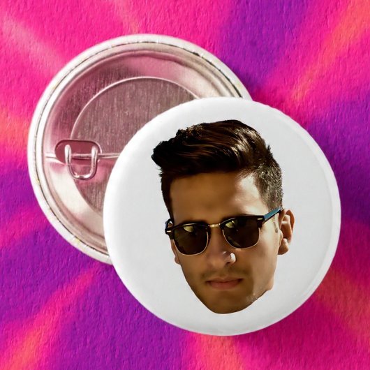 オリジナル顔カットアウト独身最後の夜会 誕生日 缶バッジ