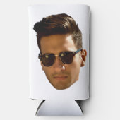 オリジナル顔カットアウト独身最後の夜 生日 スリム缶クーラー (正面)