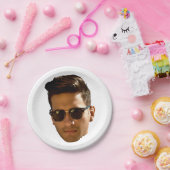 オリジナル顔カットアウト独身最後の夜 生日 ペーパープレート (パーティー)