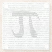 オリジナル黒数値pi日の数学記号 ガラスコースター (裏面)