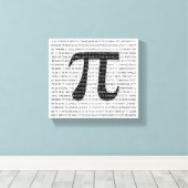 オリジナル黒数値pi日の数学記号 キャンバスプリント (インサイチュ (ウッドフロア))