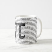 オリジナル黒数値pi日の数学記号 コーヒーマグカップ (正面右)
