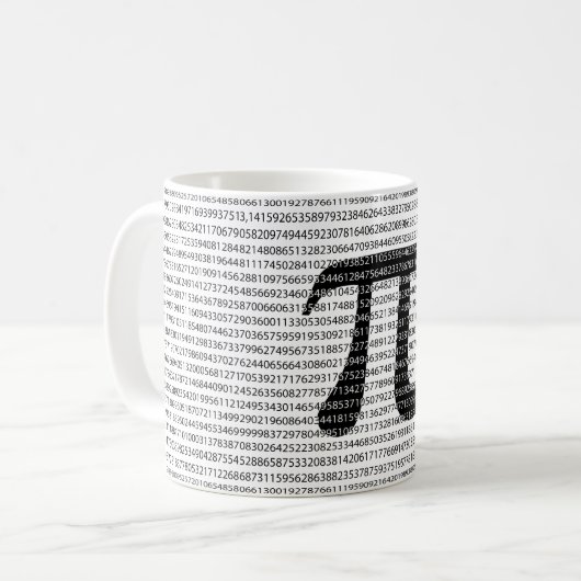 オリジナル黒数値pi日の数学記号 コーヒーマグカップ (正面左)