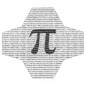 オリジナル黒数値pi日の数学記号 サッカーボール (フラット)