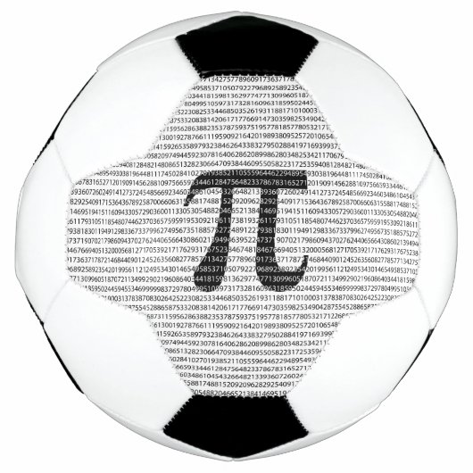 オリジナル黒数値pi日の数学記号 サッカーボール (正面)