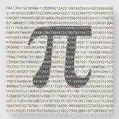 オリジナル黒数値pi日の数学記号 ストーンコースター (正面)