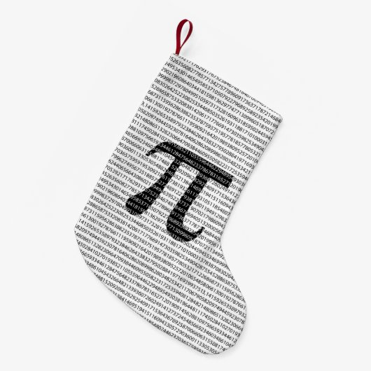 オリジナル黒数値pi日の数学記号 スモールクリスマスストッキング (正面 (吊り時))