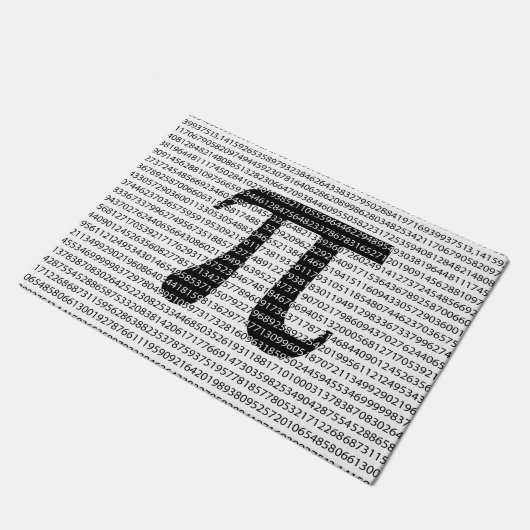 オリジナル黒数値pi日の数学記号 ドアマット (アングル)