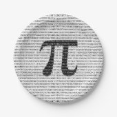 オリジナル黒数値pi日の数学記号 ペーパープレート (正面)