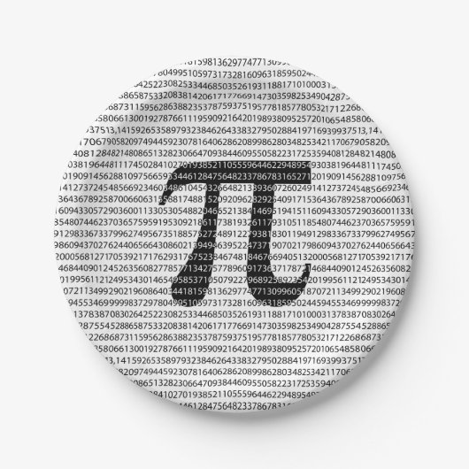 オリジナル黒数値pi日の数学記号 ペーパープレート (正面)