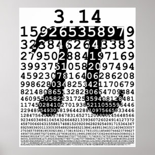 オリジナル黒数値pi日の数学記号 ポスター