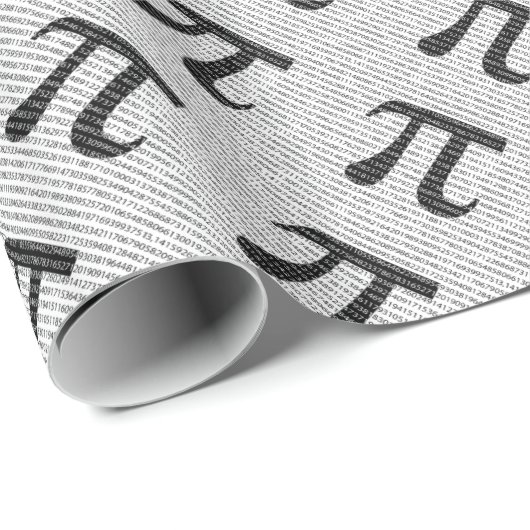 オリジナル黒数値pi日の数学記号 ラッピングペーパー (ロールコーナー)