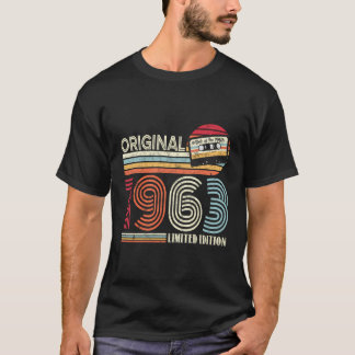 オリジナル1963誕生日ギターミュージシャンカセットT Tシャツ