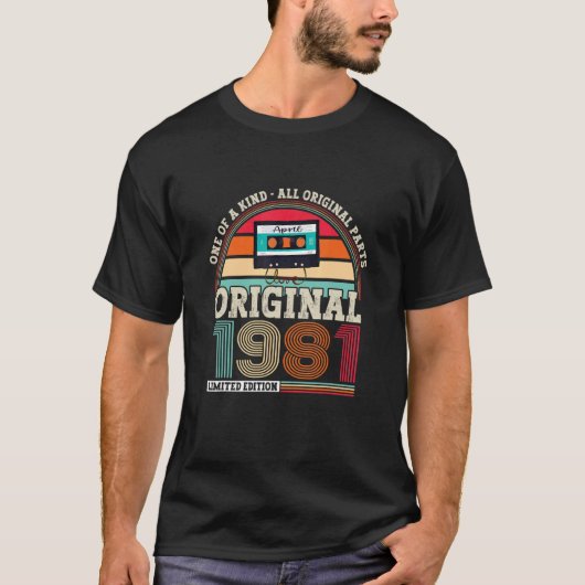 オリジナル1981 41番目の誕生日誕生日男性へと Tシャツ (正面)