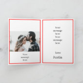 オリジナル2枚の写真を飾るバレンタインデーの折りたたみカード カード (内部)