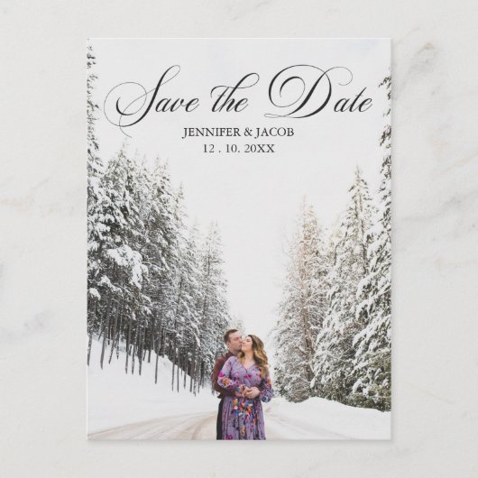 オリジナル2枚の写真（1+1） ウェディング・セーブ・ザ・デート ポストカード (正面)