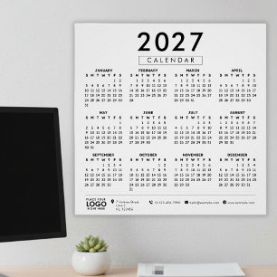 オリジナル2027年版ロゴ入りビジネスカレンダー ポスター