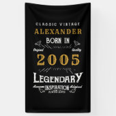 オリジナル21歳誕生日2005年レトロパーティー 横断幕 (縦)