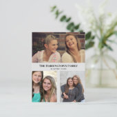 オリジナル3つのセクション ファミリーフォトコラージュ グレーフレーム ポストカード (スタンド正面)
