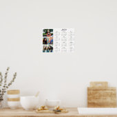 オリジナル3枚写真コラージュファミリー2025カレンダー ポスター (キッチン)