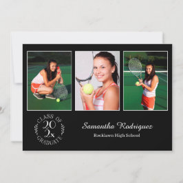 オリジナル3 フォト シック エンブレム ブラック 卒業パーティー 招待状