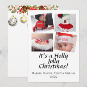 オリジナル4枚の写真が入ったホリデーカード  オーナメント付き シーズンカード (正面/裏面)